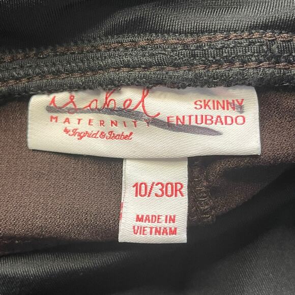 Isabel Maternity Burgundy Crossover Panel Skinny Jeans Size 10/30R NWT - Picture 5 of 12